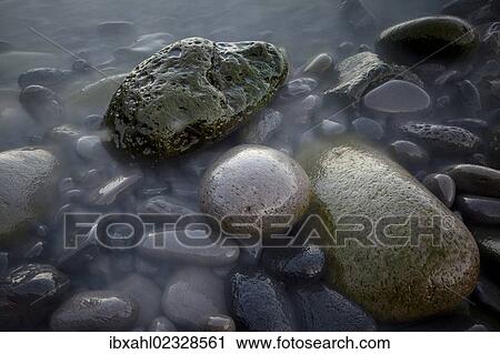 Stock Image - "Rocks at the Djupalonssandur coast, Snaefellsness National Park, Iceland, Europe". Fotosearch