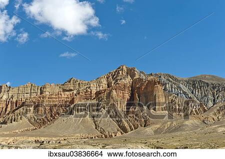 "Rocks, erosion landscape near Ghami, Upper Mustang, Lo, Himalayas, Nepal, Asia" View Large Photo Image Picture - "Rocks, erosion landscape near Ghami, Upper Mustang, Lo, Himalayas, Nepal, Asia". Fotosearch