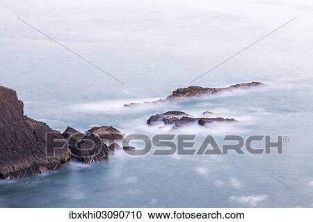 Stock Image - "Rocky coast, Hartland Quay, Hardland, Devon, England, United Kingdom, Europe". Fotosearch
