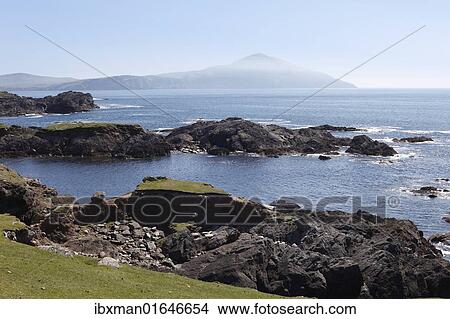 Picture - "Rocky coast in the south of Achill Island, County Mayo, Connacht province, Republic of Ireland, Europe". Fotosearch