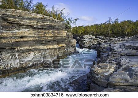 "Rocky gorge portion of the Abiskojakka river, Abisko National Park, Norrbotten County, Sweden, Europe" View Large Photo Image Stock Photograph - "Rocky gorge portion of the Abiskojakka river, Abisko National Park, Norrbotten County, Sweden, Europe". Fotosearch