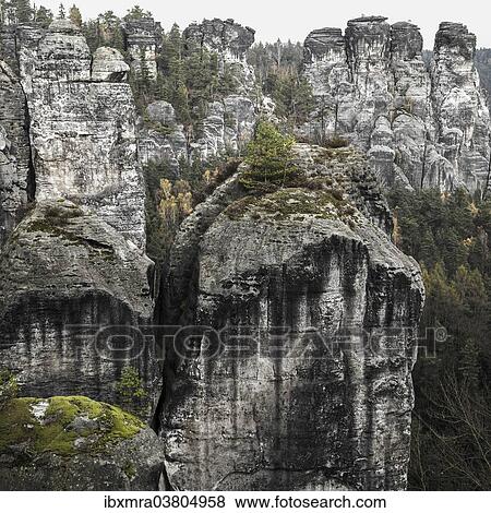 "Rocky landscape, Bastei rock, Elbe Sandstone Mountains, Saxon Switzerland, Saxony, Germany, Europe" View Large Photo Image Stock Photo - "Rocky landscape, Bastei rock, Elbe Sandstone Mountains, Saxon Switzerland, Saxony, Germany, Europe". Fotosearch