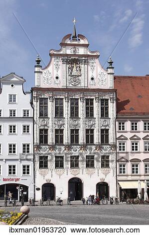 "Rococo facade by Dominic Zimmermann, Old Town Hall, Landsberg am Lech, Upper Bavaria, Bavaria, Germany, Europe" View Large Photo Image Stock Image - "Rococo facade by Dominic Zimmermann, Old Town Hall, Landsberg am Lech, Upper Bavaria, Bavaria, Germany, Europe". Fotosearch
