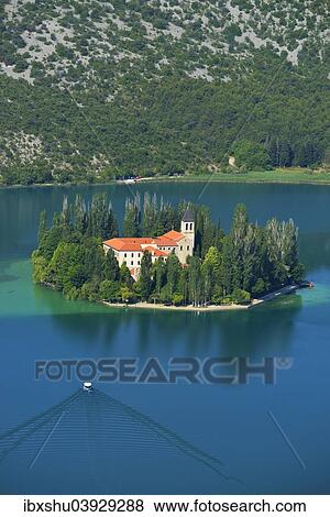 "Roman Catholic Franciscan monastery Visovac, Krka National Park, Sibenik-Knin, Dalmatia, Croatia, Europe" View Large Photo Image Stock Photo - "Roman Catholic Franciscan monastery Visovac, Krka National Park, Sibenik-Knin, Dalmatia, Croatia, Europe". Fotosearch