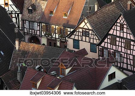 "Roofs of the old town in the morning light, Kaysersberg, Haut-Rhin, Alsace, France, Europe" View Large Photo Image Stock Photograph - "Roofs of the old town in the morning light, Kaysersberg, Haut-Rhin, Alsace, France, Europe". Fotosearch