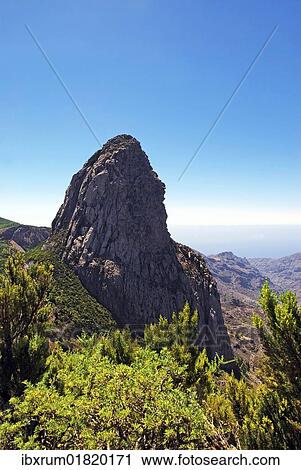 Stock Image - "Roque de Agando, La Gomera, Canary Islands, Spain, Europe". Fotosearch