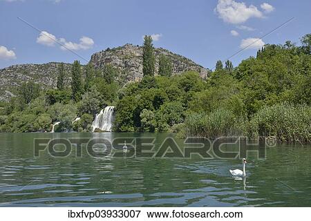 Stock Photo - "Roski slap waterfall, Krka National Park, Sibenik-Knin County, Dalmatia, Croatia, Europe". Fotosearch