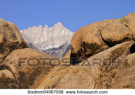 "Round polished granite formations, Mt. Whitney at the back, Alabama Hills, California, United States, North America" View Large Photo Image Stock Photo - "Round polished granite formations, Mt. Whitney at the back, Alabama Hills, California, United States, North America". Fotosearch