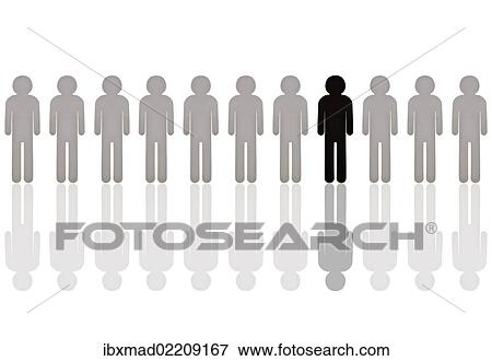 "Row of grey pictogram figures with a single black figure, symbolic image for an outsider" View Large Photo Image Stock Photo - "Row of grey pictogram figures with a single black figure, symbolic image for an outsider". Fotosearch