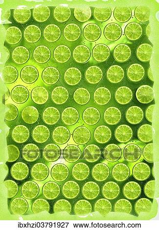 Rows of lime slices View Large Photo Image Stock Photo - Rows of lime slices. Fotosearch