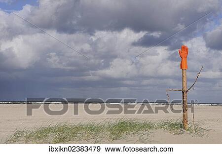 "Rubber glove, waif, Amrum, North Sea, Schleswig-Holstein, Germany, Europe" View Large Photo Image Stock Photo - "Rubber glove, waif, Amrum, North Sea, Schleswig-Holstein, Germany, Europe". Fotosearch