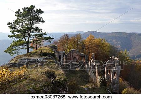 "Ruins of Neuscharfeneck Castle in autumn, Pfalzerwald, Ramberg, Rhineland-Palatinate, Germany, Europe" View Large Photo Image Stock Photography - "Ruins of Neuscharfeneck Castle in autumn, Pfalzerwald, Ramberg, Rhineland-Palatinate, Germany, Europe". Fotosearch
