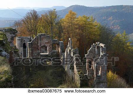 "Ruins of Neuscharfeneck Castle in autumn, Pfalzerwald, Ramberg, Rhineland-Palatinate, Germany, Europe" View Large Photo Image Stock Photography - "Ruins of Neuscharfeneck Castle in autumn, Pfalzerwald, Ramberg, Rhineland-Palatinate, Germany, Europe". Fotosearch
