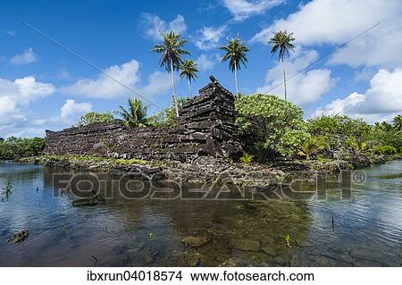 Picture - "Ruins of the ancient city Nan Madol, Pohnpei, Caroline Islands, Micronesia, Central Pacific, Oceania". Fotosearch