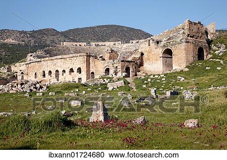 "Ruins of the ancient theater at Hierapolis, world cultural heritage, Turkey, Asia" View Large Photo Image Stock Image - "Ruins of the ancient theater at Hierapolis, world cultural heritage, Turkey, Asia". Fotosearch