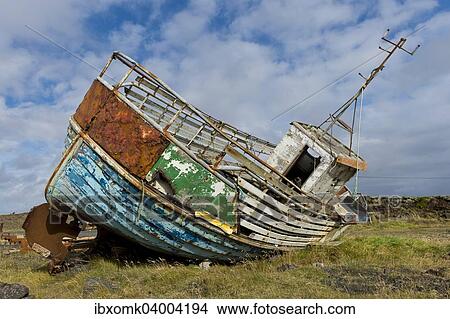 "Rusting, decaying old fishing boat, Reykjanesskagi, Southern Peninsula or Reykjanes, Iceland, Europe" View Large Photo Image Picture - "Rusting, decaying old fishing boat, Reykjanesskagi, Southern Peninsula or Reykjanes, Iceland, Europe". Fotosearch