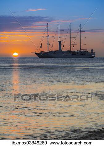 "Sailing cruise ship Wind Star of Windstar Cruises, Soufriere region, Saint Lucia, Windward Islands, Lesser Antilles, North America" View Large Photo Image Stock Photo - "Sailing cruise ship Wind Star of Windstar Cruises, Soufriere region, Saint Lucia, Windward Islands, Lesser Antilles, North America". Fotosearch