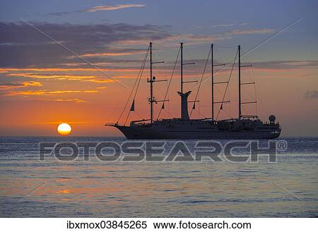 "Sailing cruise ship Wind Star of Windstar Cruises, Soufriere region, Saint Lucia, Windward Islands, Lesser Antilles, North America" View Large Photo Image Stock Photography - "Sailing cruise ship Wind Star of Windstar Cruises, Soufriere region, Saint Lucia, Windward Islands, Lesser Antilles, North America". Fotosearch