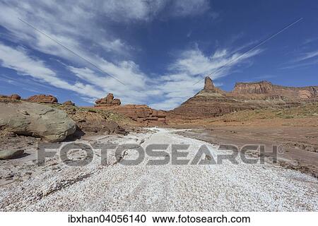 "Salt deposits in a dry river bed, Potash Road, Moab, Utah, United States, North America" View Large Photo Image Stock Image - "Salt deposits in a dry river bed, Potash Road, Moab, Utah, United States, North America". Fotosearch