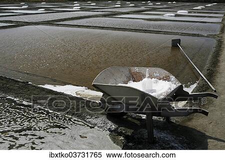 Stock Photography - "Salt farm, Noirmoutier-en-lâ€™Ile, Ile de Noirmoutier, Pays de la Loire, France, Europe". Fotosearch