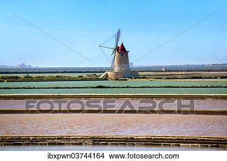 "Salt pans, Ettore e Infersa salt mill and windmill, Masala, Sicily, Italy, Europe" View Large Photo Image Picture - "Salt pans, Ettore e Infersa salt mill and windmill, Masala, Sicily, Italy, Europe". Fotosearch