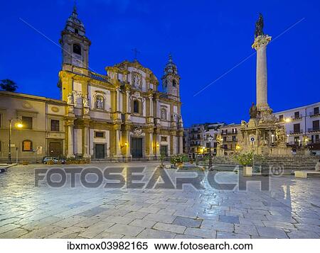 "San Domenico church in Piazza San Domenico, historic centre, Palermo, Sicily, Italy, Europe" View Large Photo Image Stock Photography - "San Domenico church in Piazza San Domenico, historic centre, Palermo, Sicily, Italy, Europe". Fotosearch