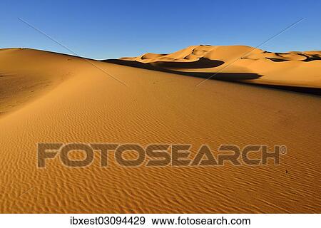 Stock Photo - "Sand dunes at Erg Takaraft, Erg Takaraft, Immidir or Mouydir, Sahara, Tamanrasset Province, Algeria, Africa". Fotosearch