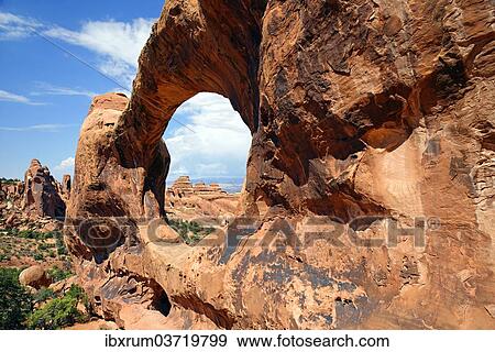 "Sandstone arches of the Double O Arch formed by erosion in Devil's Garden, Arches-Nationalpark, near Moab, Utah, United States, North America" View Large Photo Image Stock Photo - "Sandstone arches of the Double O Arch formed by erosion in Devil's Garden, Arches-Nationalpark, near Moab, Utah, United States, North America". Fotosearch