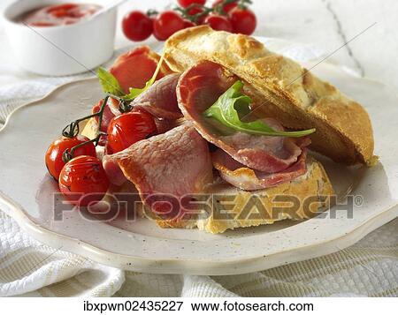 Sandwich with bacon View Large Photo Image Stock Photo - Sandwich with bacon. Fotosearch
