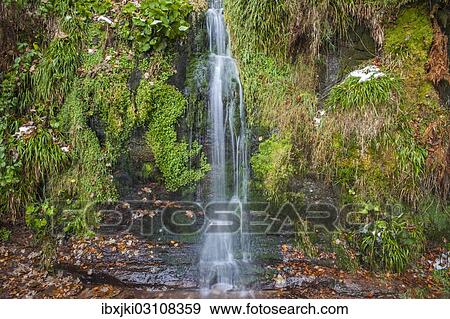 Stock Photo - "Sankenbach waterfall in autumn, Baiersbronn, Nordschwarzwald, Schwarzwald, Baden-Wurttemberg, Germany, Europe". Fotosearch