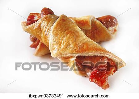 "Sausage and bacon breakfast pastry, traditional British food" View Large Photo Image Stock Image - "Sausage and bacon breakfast pastry, traditional British food". Fotosearch