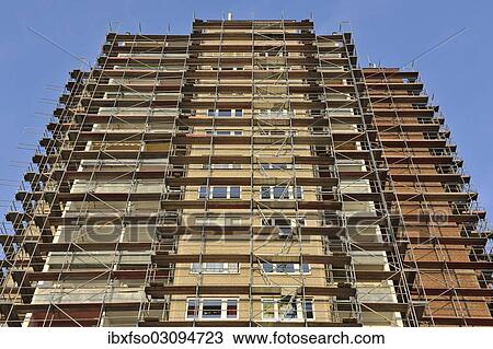 "Scaffolding on a building made with prefab concrete slabs, Erfurt, Thuringia, Germany, Europe" View Large Photo Image Stock Image - "Scaffolding on a building made with prefab concrete slabs, Erfurt, Thuringia, Germany, Europe". Fotosearch