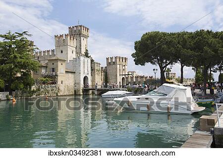 "Scaliger Castle or Castello Scaligero, Sirmione, Brescia, Italy, Europe" View Large Photo Image Stock Image - "Scaliger Castle or Castello Scaligero, Sirmione, Brescia, Italy, Europe". Fotosearch