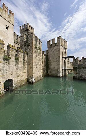 Stock Image - "Scaliger Castle or Castello Scaligero, Sirmione, Brescia, Italy, Europe". Fotosearch
