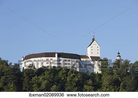 Stock Photograph - "Schloss Hohenaschau Castle, Aschau in Chiemgau, Upper Bavaria, Bavaria, Germany, Europe, PublicGround, Europe". Fotosearch
