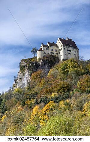 "Schloss Werenwag Castle on a rocky cliff in the Upper Danube Valley, Baden-Wuerttemberg, Germany, Europe" View Large Photo Image Picture - "Schloss Werenwag Castle on a rocky cliff in the Upper Danube Valley, Baden-Wuerttemberg, Germany, Europe". Fotosearch