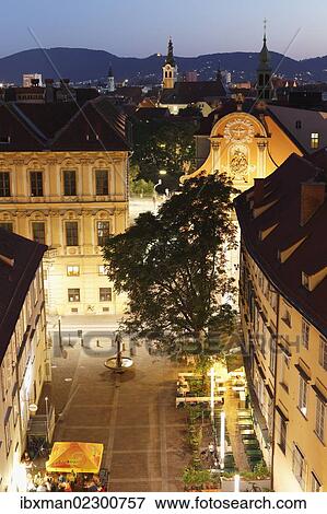Stock Photo - "Schlossbergplatz square, Graz, Styria, Austria, Europe, PublicGround, Europe". Fotosearch