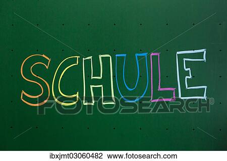 "Schule"""", German for school, written with chalk on a blackboard, Germany, Europe" View Large Photo Image Stock Image - "Schule"""", German for school, written with chalk on a blackboard, Germany, Europe". Fotosearch