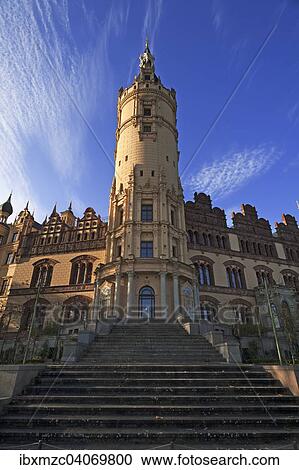 "Schwerin Castle, built from 1845 to 1857, romantic Historicism, from the castle grounds, Schwerin, Mecklenburg-Western Pomerania, Germany, Europe" View Large Photo Image Stock Image - "Schwerin Castle, built from 1845 to 1857, romantic Historicism, from the castle grounds, Schwerin, Mecklenburg-Western Pomerania, Germany, Europe". Fotosearch