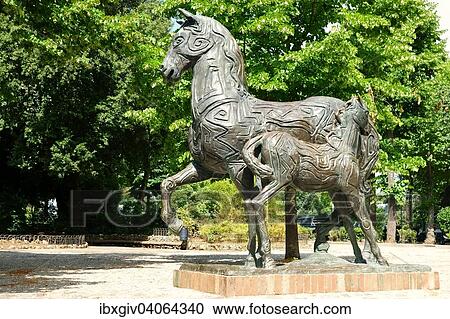 "Sculpture Horse with foal, Giardini della Lizza, Siena, Province of Siena, Tuscany, Italy, Europe" View Large Photo Image Stock Image - "Sculpture Horse with foal, Giardini della Lizza, Siena, Province of Siena, Tuscany, Italy, Europe". Fotosearch