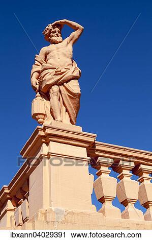 Stock Image - "Sculpture, Schloss Rastatt palace, Baden-Wurttemberg, Germany, Europe". Fotosearch