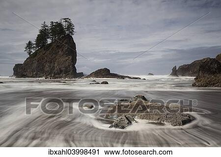 Stock Image - "Sea stack on Second Beach in Olympic National Park, Washington, United States, North America". Fotosearch