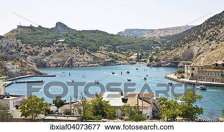 "Seaside resort, Black Sea, Balaklava, Crimea, Russia, Europe" View Large Photo Image Stock Photo - "Seaside resort, Black Sea, Balaklava, Crimea, Russia, Europe". Fotosearch