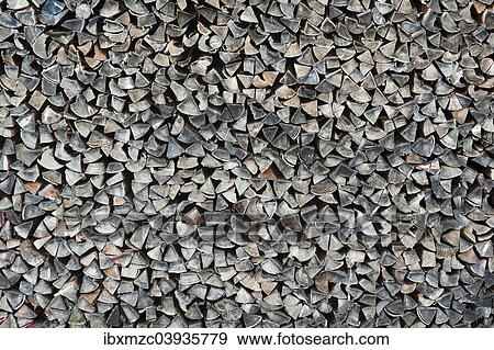 Stock Photo - "Seasoned, stacked firewood, Bavaria, Germany, Europe". Fotosearch