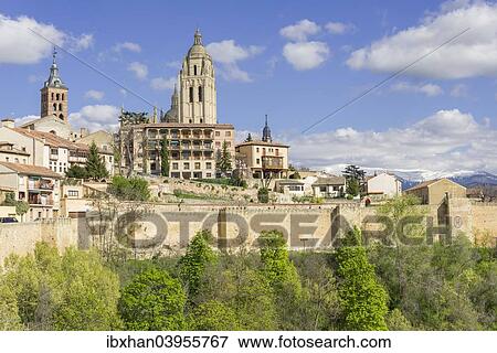"Segovia Cathedral and old town, Segovia, Castile and Leon, Spain, Europe" View Large Photo Image Stock Photo - "Segovia Cathedral and old town, Segovia, Castile and Leon, Spain, Europe". Fotosearch