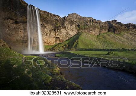 "Seljalandsfoss waterfall, Porsmoerk, South Iceland, Iceland, Europe" View Large Photo Image Stock Image - "Seljalandsfoss waterfall, Porsmoerk, South Iceland, Iceland, Europe". Fotosearch