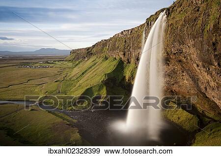 "Seljalandsfoss waterfall, Porsmoerk, South Iceland, Iceland, Europe" View Large Photo Image Stock Photo - "Seljalandsfoss waterfall, Porsmoerk, South Iceland, Iceland, Europe". Fotosearch