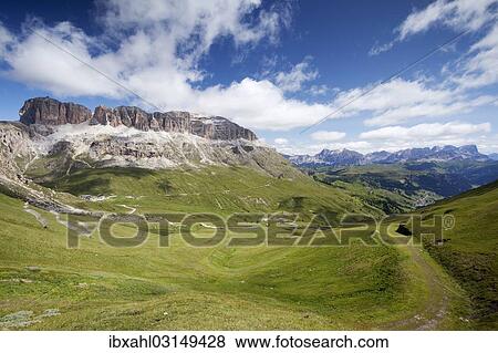 "Sellastock mountain seen from Pordoijoch or Pordoi Pass, Pordoijoch, Dolomiten, South Tyrol province, Trentino-Alto Adige, Italy, Europe" View Large Photo Image Stock Photo - "Sellastock mountain seen from Pordoijoch or Pordoi Pass, Pordoijoch, Dolomiten, South Tyrol province, Trentino-Alto Adige, Italy, Europe". Fotosearch