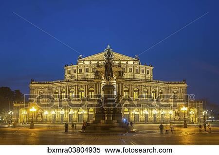 "Semperoper opera house at night, UNESCO World Heritage Site, Elbe river, historic centre, Dresden, Saxony, Germany, Europe" View Large Photo Image Stock Photography - "Semperoper opera house at night, UNESCO World Heritage Site, Elbe river, historic centre, Dresden, Saxony, Germany, Europe". Fotosearch
