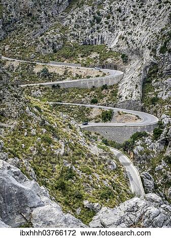 "Serpentine road, Sa Calobra, Serra de Tramuntana, Majorca, Balearic Islands, Spain, Europe" View Large Photo Image Stock Image - "Serpentine road, Sa Calobra, Serra de Tramuntana, Majorca, Balearic Islands, Spain, Europe". Fotosearch